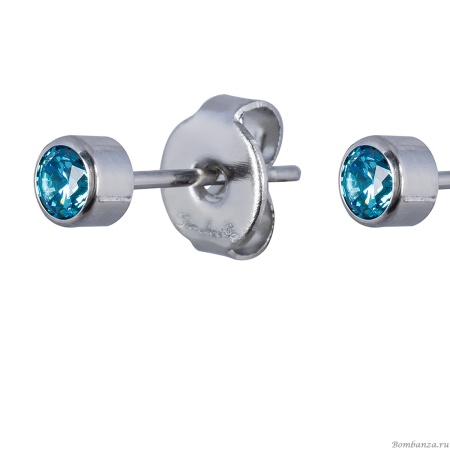 Пусеты Fiore Luna, Cubic zirconia Aquamarine, SWE0128 A S Пусеты Fiore Luna, Cubic zirconia Aquamarine, SWE0128 A S